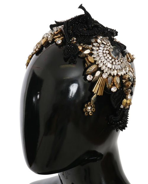 Dolce & Gabbana White Gold Crystal Studded Diadem Women's Headband