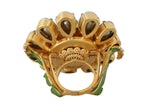 Dolce & Gabbana Gold Brass Yellow Crystal Flower Women's Ring