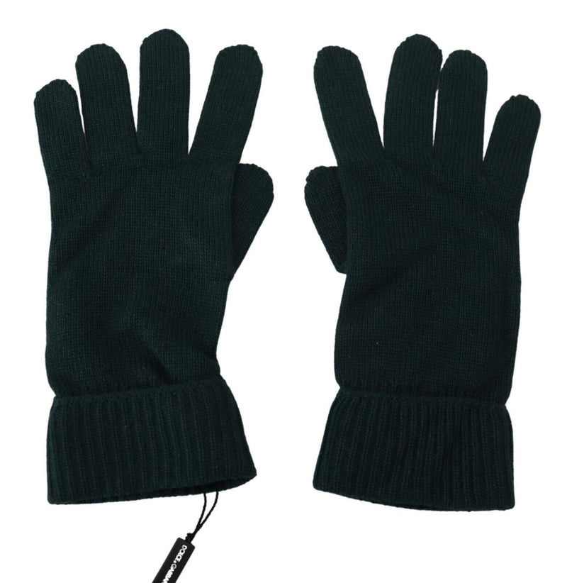 Dolce & Gabbana Elegant Cashmere Wrist Length Gloves in Dark Women's Green