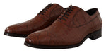 Dolce & Gabbana Brown Crocodile Leather Mens Formal Derby Men's Shoes