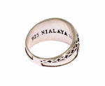 Nialaya Elegant Silver Band with Black Men's Accents