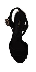 Dolce & Gabbana Sleek Black Ankle Strap Platform Women's Sandals