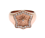 Nialaya Chic Pink Gold Plated Sterling Silver Women's Ring