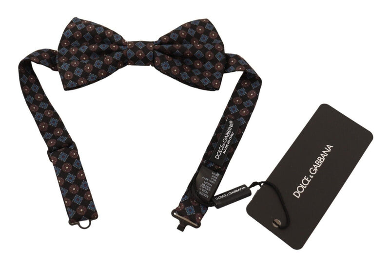 Dolce & Gabbana Elegant Black Silk Bow Tie with Unique Metal Men's Clasp