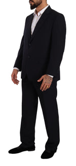 Domenico Tagliente Blue Polyester Single Breasted Formal Men's Suit