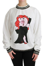 Dolce & Gabbana Chic Crew-Neck Pullover Sweater with Unique Women's Print