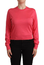 Dolce & Gabbana Elegant Pink Silk Crewneck Women's Sweater