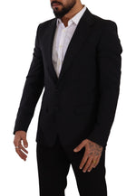Dolce & Gabbana Elegant Black Martini Slim Fit Blazer and Men's Vest