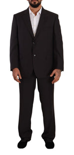 Domenico Tagliente Gray Polyester Single Breasted Formal Men's Suit