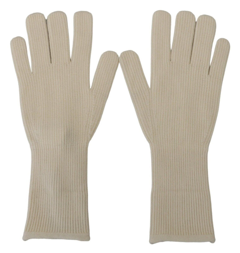 Dolce & Gabbana Elegant White Cashmere Men's Gloves