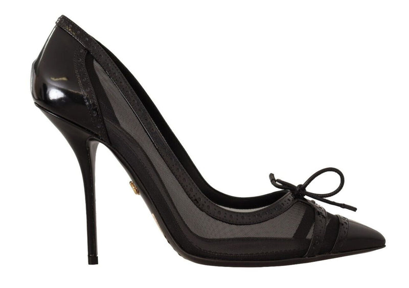 Dolce & Gabbana Elegant Black Mesh Stiletto Women's Pumps