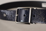Dolce & Gabbana Elegant Blue Leather Belt with Silver Men's Buckle