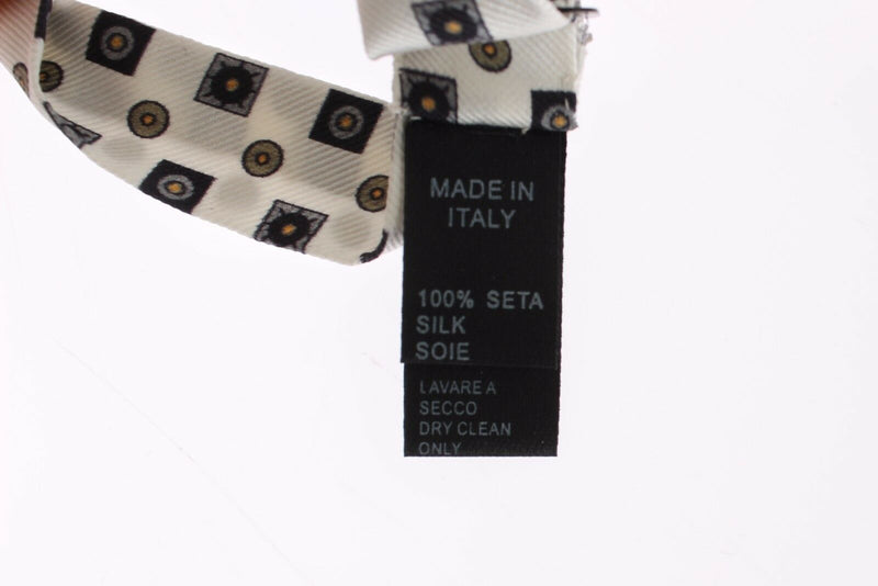 Dolce & Gabbana White Silk Bowtie Leather Men Belt Gift Men's Box