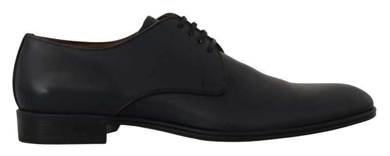 Dolce & Gabbana Navy Blue Leather Lace Up Formal Derby Men's Shoes
