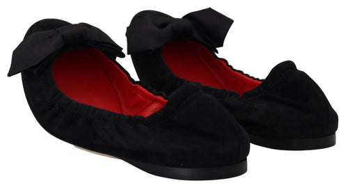Dolce & Gabbana Elegant Black Suede Ballet Women's Flats