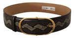 Dolce & Gabbana Elegant Snakeskin Belt with Gold Oval Women's Buckle