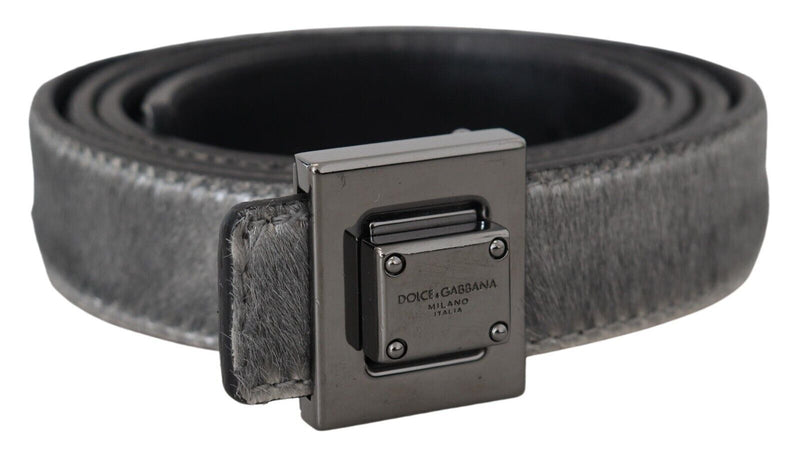 Dolce & Gabbana Elegant Silver Leather Designer Men's Belt