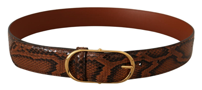 Dolce & Gabbana Elegant Leather Belt with Gold Women's Buckle