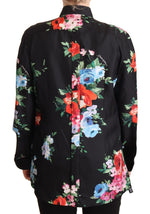 Dolce & Gabbana Elegant Floral Silk-Cotton Polo Women's Blouse