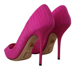 Dolce & Gabbana Elegant Pink Tulle Mesh Heels Women's Pumps