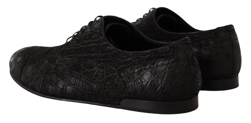 Dolce & Gabbana Black Caiman Leather Mens Oxford Men's Shoes