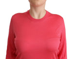Dolce & Gabbana Elegant Pink Silk Crewneck Women's Sweater
