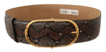 Dolce & Gabbana Elegant Brown Leather Belt with Gold Women's Buckle