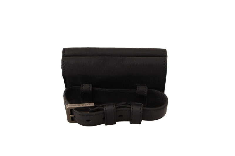 Dolce & Gabbana Elegant Black Leather Trifold Multi Men's Kit