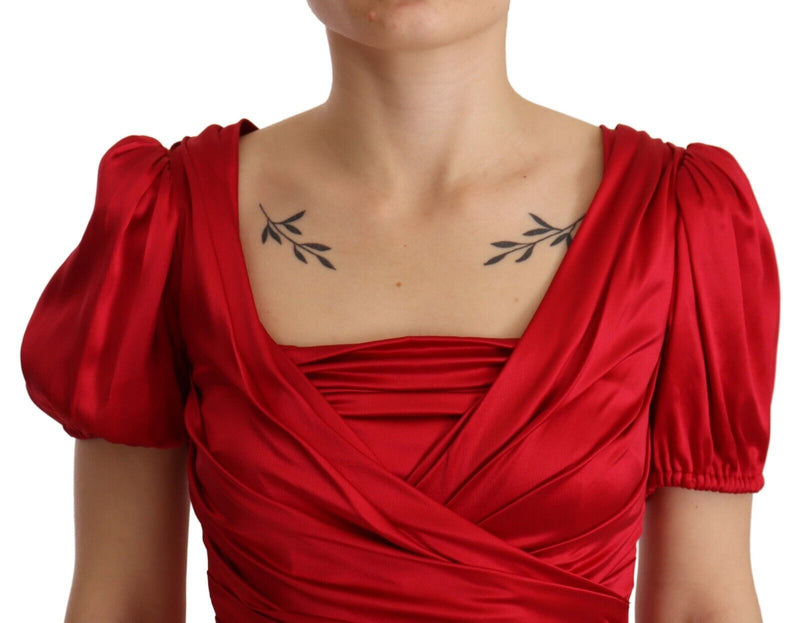 Dolce & Gabbana Elegant Red Silk Stretch Mermaid Women's Dress