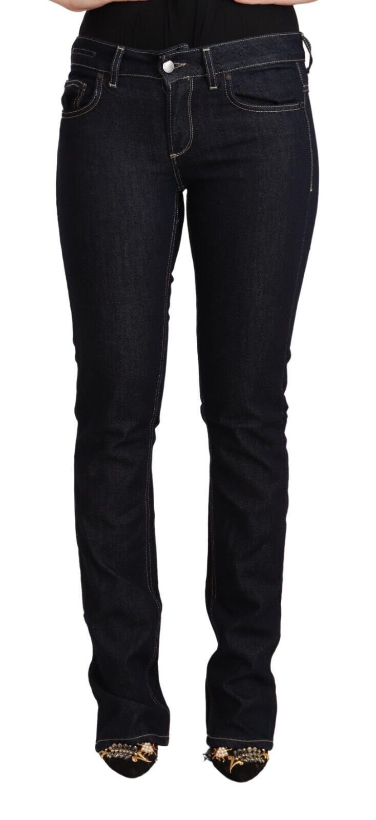 GF Ferre Chic Low Waist Skinny Jeans in Timeless Women's Black
