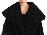 Dolce & Gabbana Black Polyester Fur Trench Coat Women's Jacket