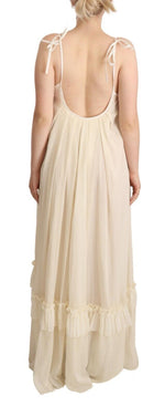 Elegant Off White A-Line Floor Length Women's Dress