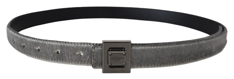 Dolce & Gabbana Elegant Silver Leather Designer Men's Belt