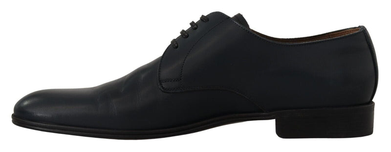 Dolce & Gabbana Navy Blue Leather Lace Up Formal Derby Men's Shoes
