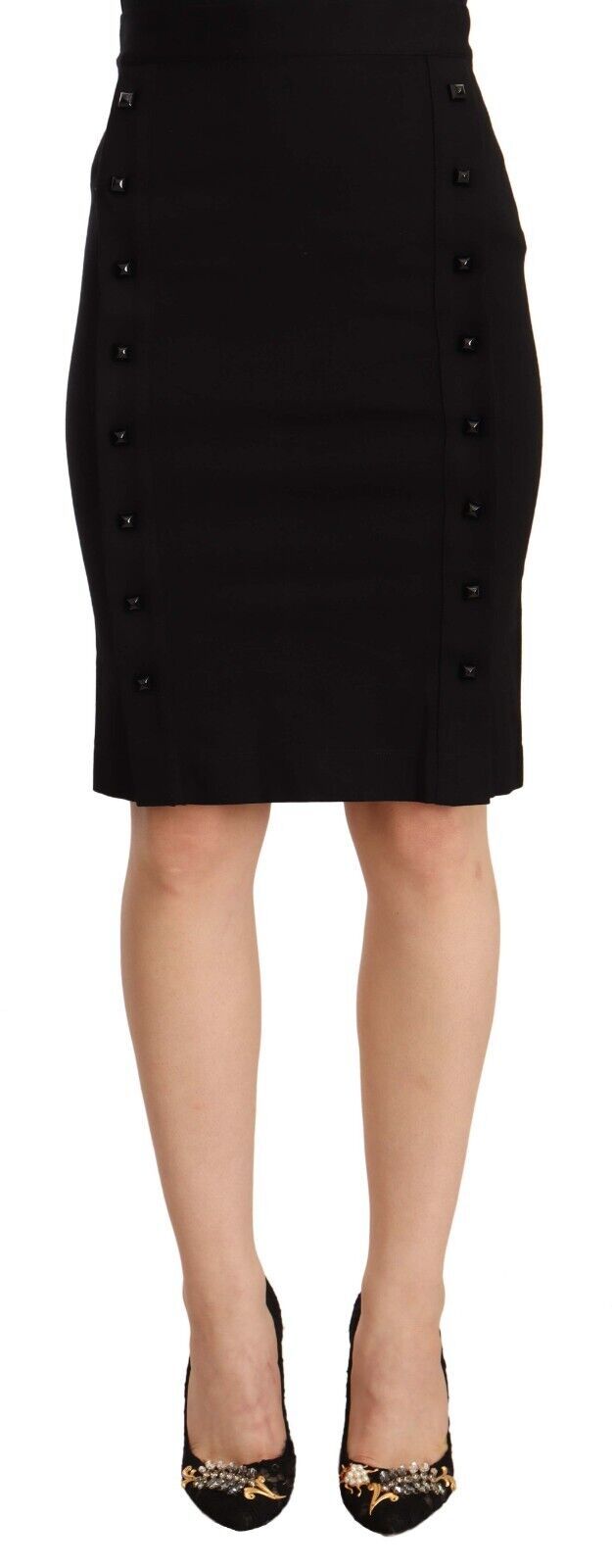 GF Ferre Chic High-Waisted Pencil Skirt in Women's Black