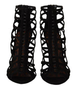 Dolce & Gabbana Elegant Black Suede Heels Women's Sandals