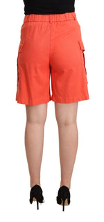 Peserico Chic High-Waisted Cargo Shorts in Vibrant Women's Orange