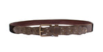 Dolce & Gabbana Brown Leather Logo Cintura Gürtel Men's Belt