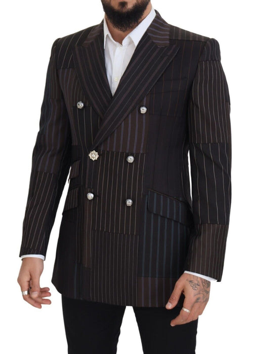 Dolce & Gabbana Multicolor Wool Silk Blend Slim Fit Men's Blazer