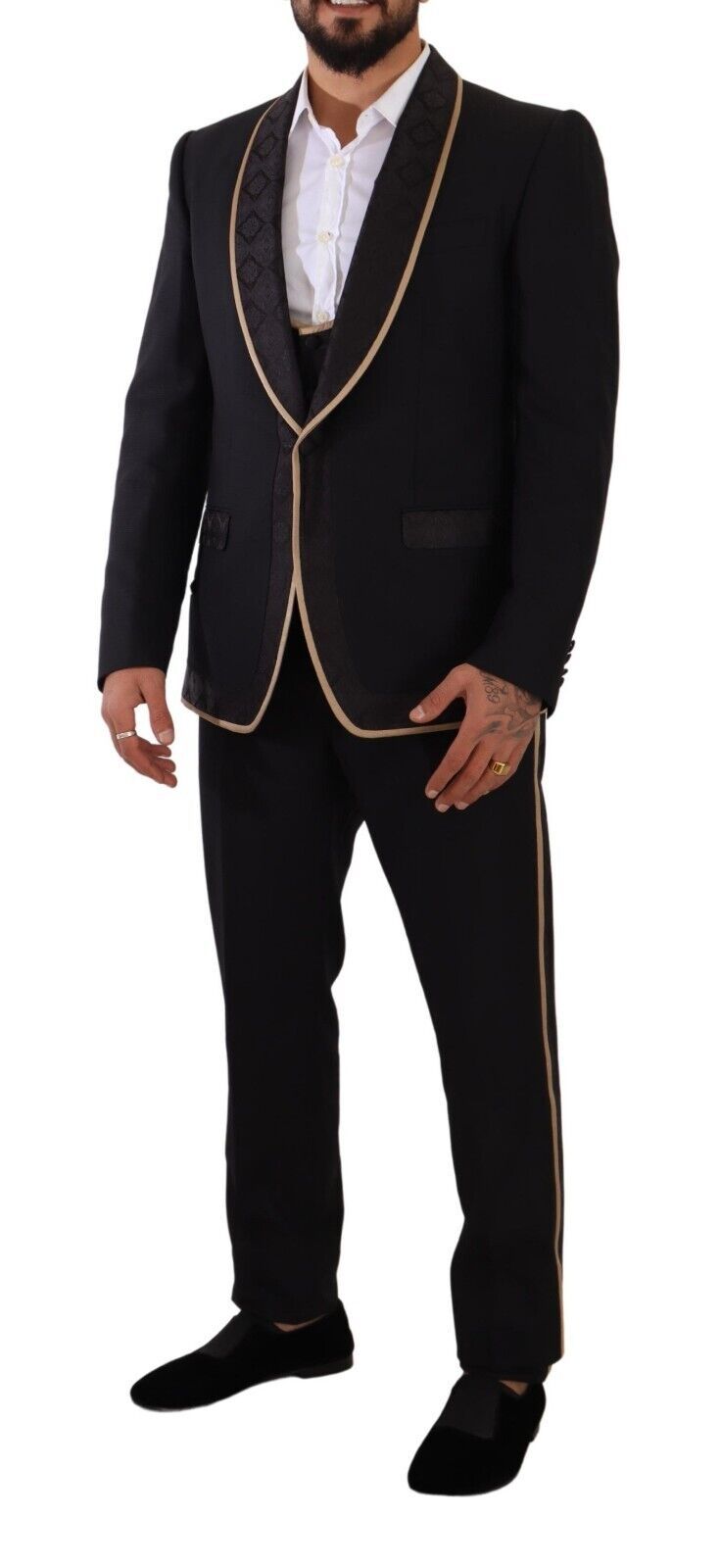 Dolce & Gabbana Elegant Black Silk Blend 3-Piece Men's Suit