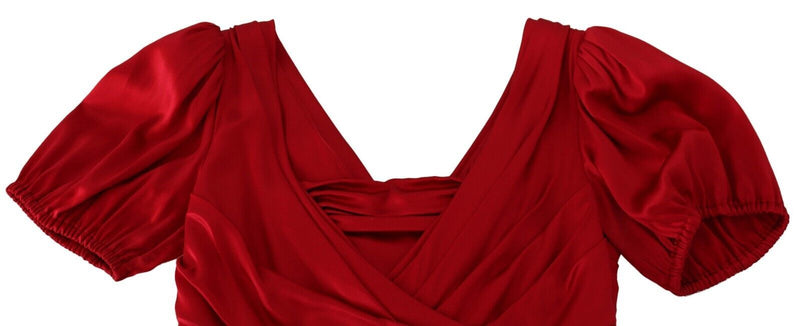 Dolce & Gabbana Elegant Red Silk Stretch Mermaid Women's Dress