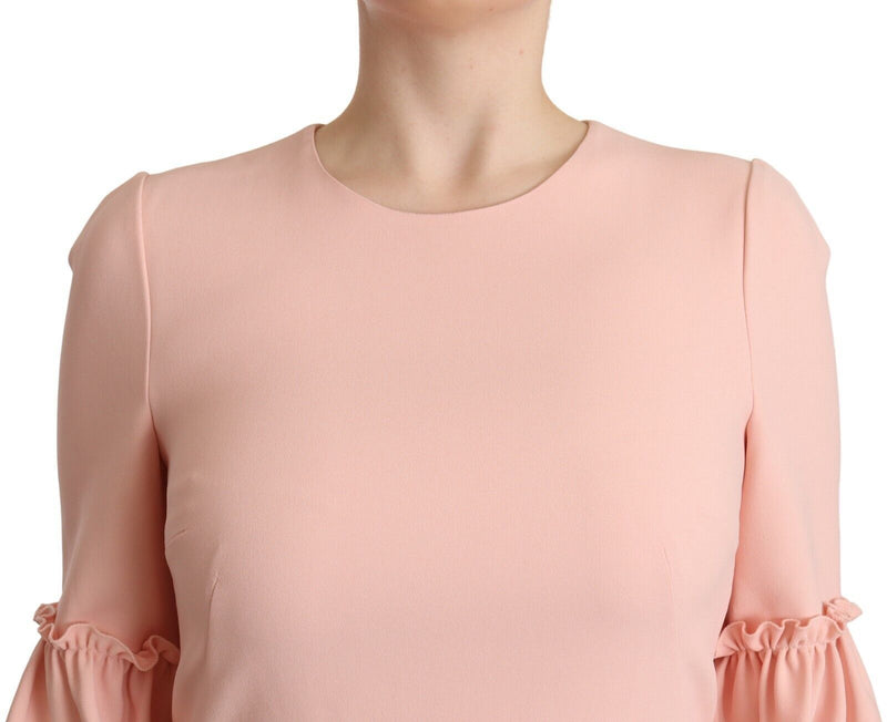 Dolce & Gabbana Ruffled Sleeve Sheath Dress in Women's Pink