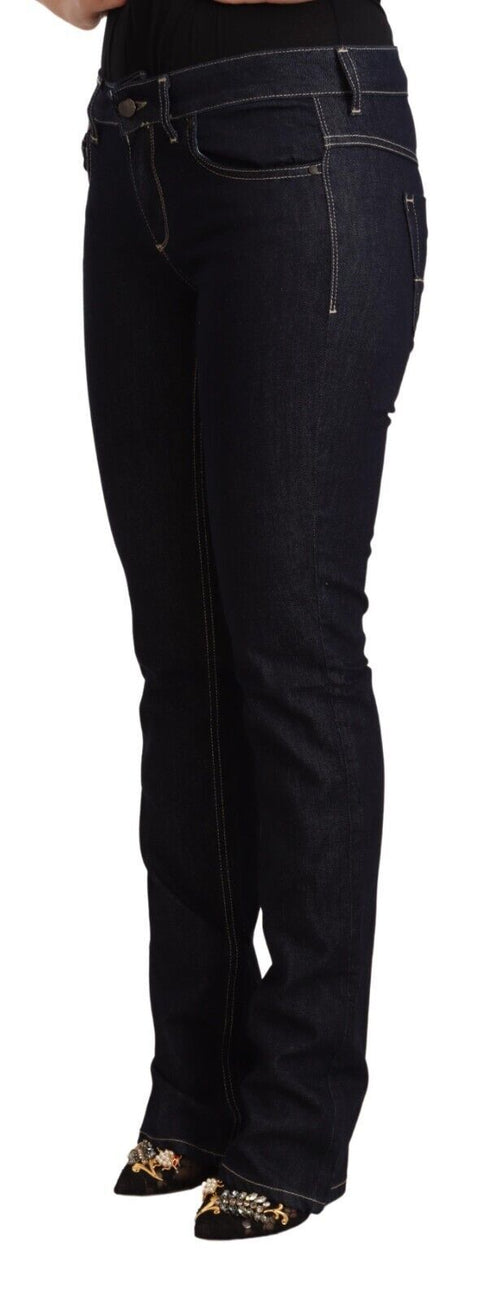 GF Ferre Black Cotton Stretch Low Waist Skinny Denim Women's Jeans