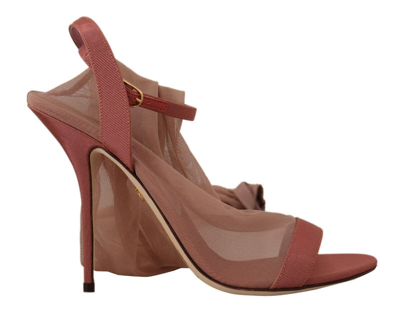 Dolce & Gabbana Elegant Pink Ankle Strap Heels Women's Sandals