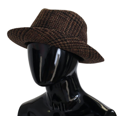Dolce & Gabbana Elegant Brown Fedora Hat - Winter Chic Women's Accessory