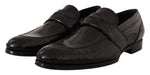 Dolce & Gabbana Black Crocodile Leather Slip On Moccasin Men's Shoes