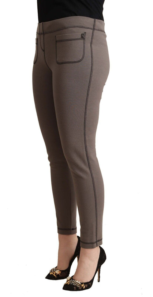 John Galliano Chic Gray Mid Waist Skinny Pants for Sophisticated Women's Style