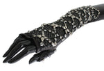 Dolce & Gabbana Elegant Crystal Beaded Leather Women's Gloves