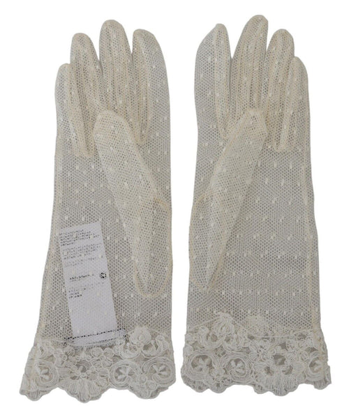 Dolce & Gabbana Chic White Wrist Length Women's Gloves