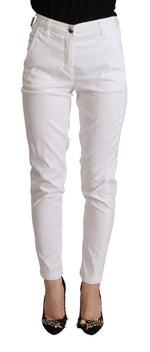 Jacob Cohen Chic White Mid Waist Skinny Cropped Women's Pants